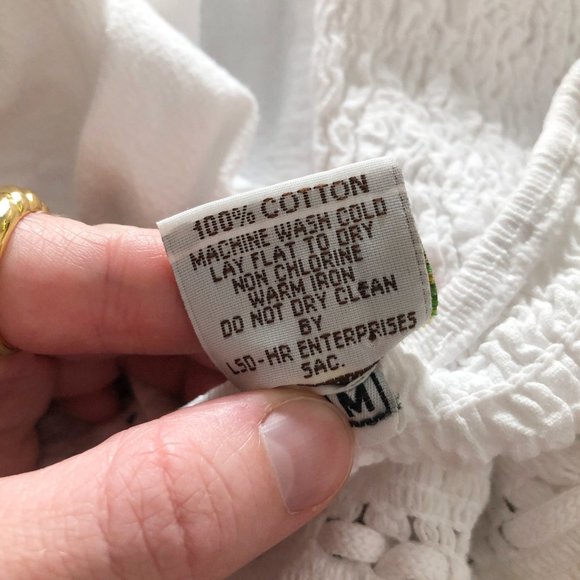 Vintage Cottagecore Puff Sleeve Lace Midi Dress M - Picture 7 of 9